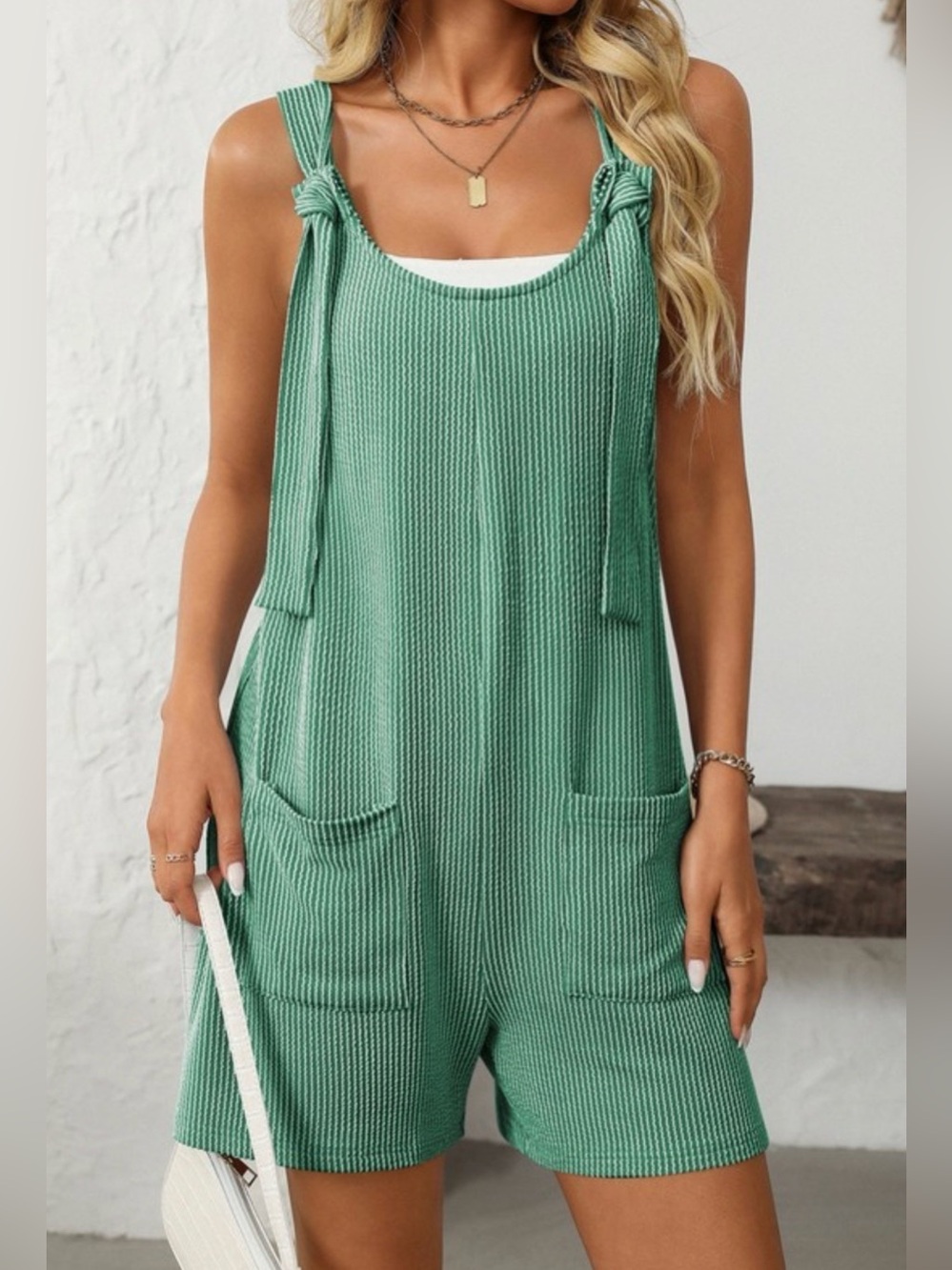 147. CASUAL SUMMER RIBBED ROMPER